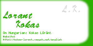 lorant kokas business card
